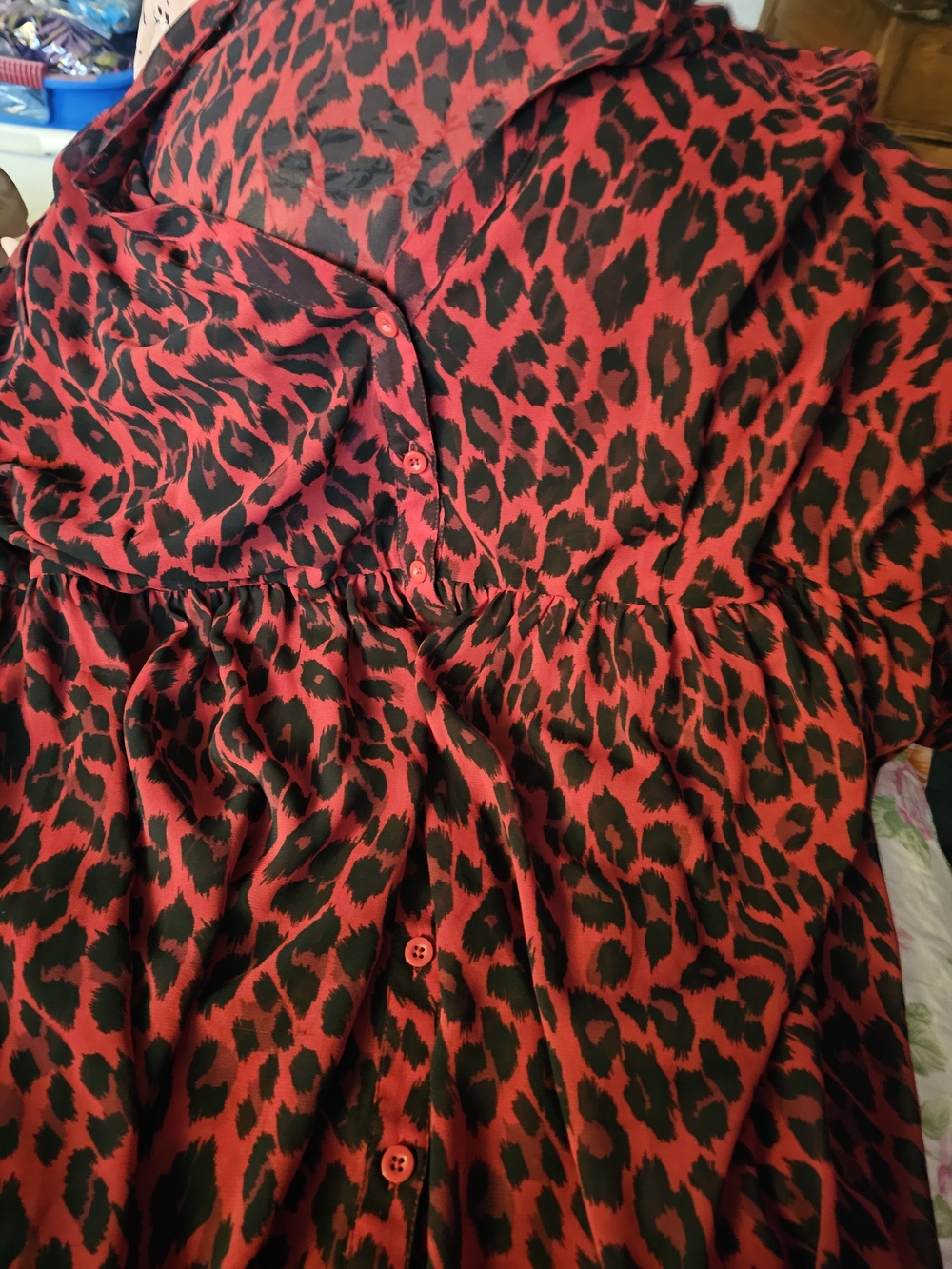 Torrid Red and Black Animal Print Top - Picture 2 of 3